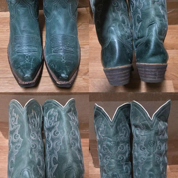 Ariat Western Cowboy Boots Womens Size 7.5 Green Teal - Picture 7 of 8